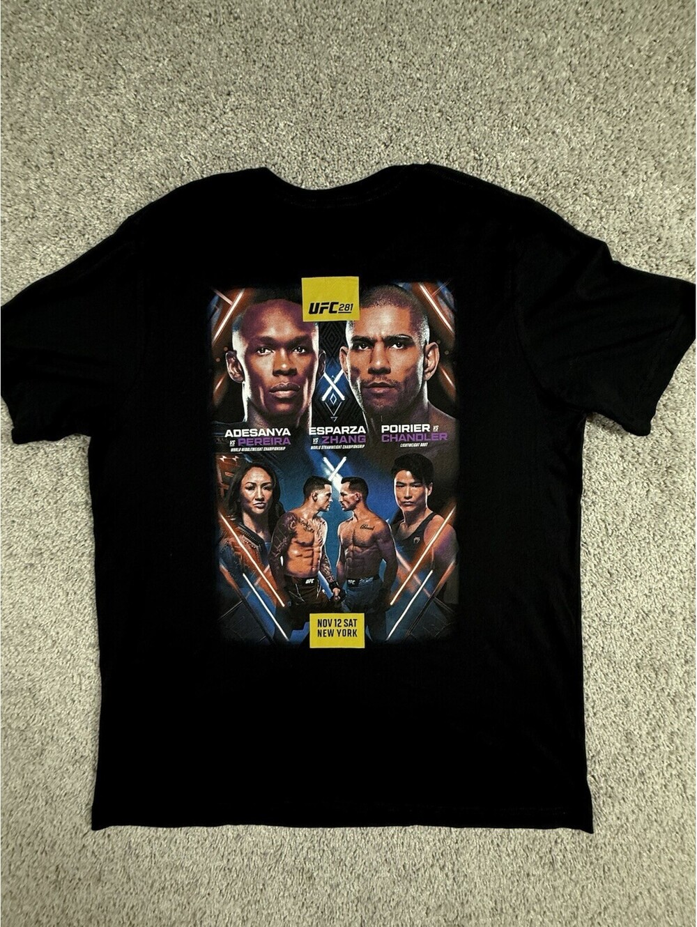 UFC Official 281 Adesanya vs Pereira black Event Only t-shirt NWT Size XL